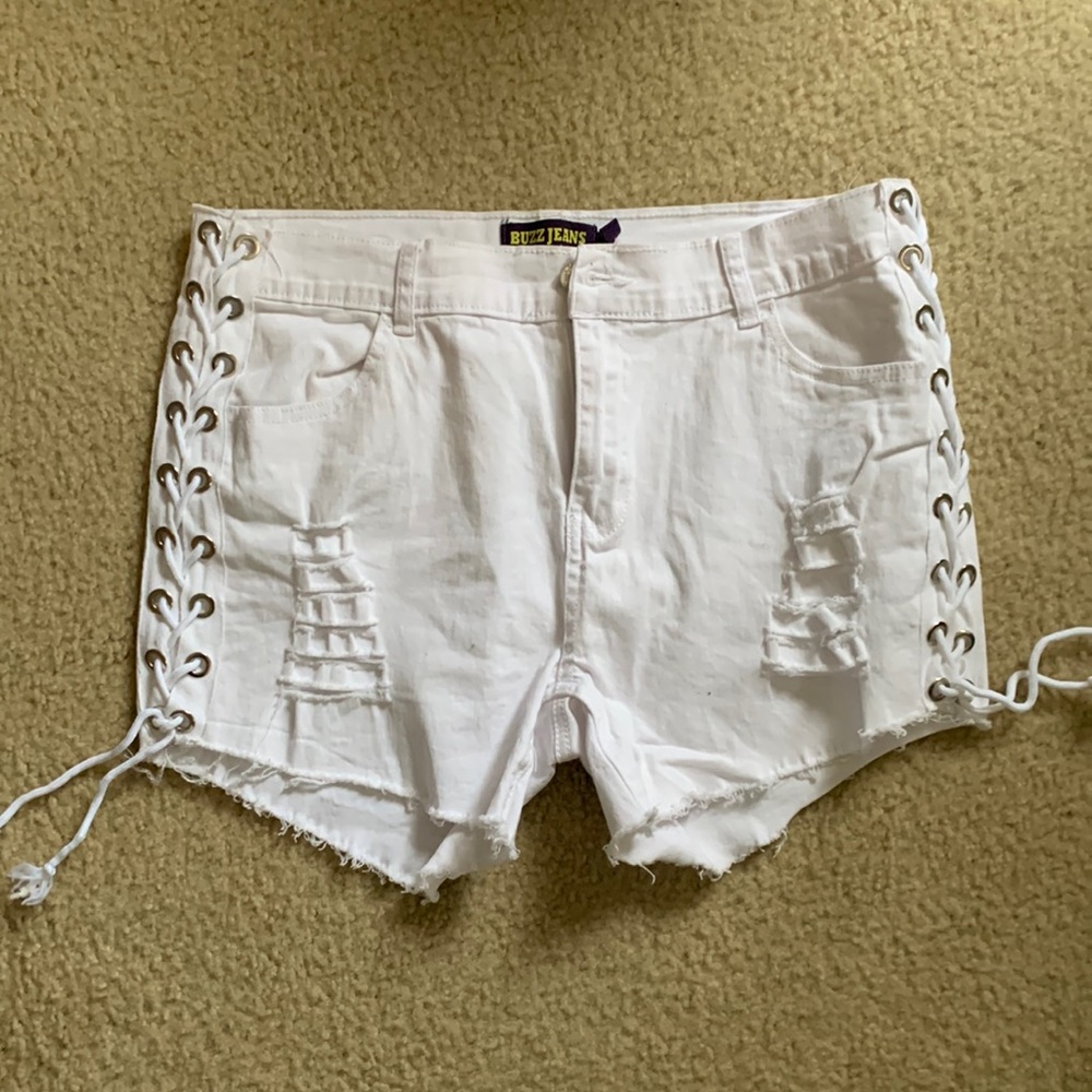White shorts women plus size 3XL